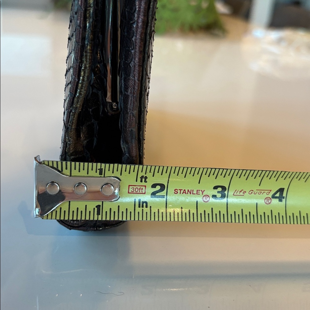 Vintage Chanel Iridescent Brown Python Clutch - image 3